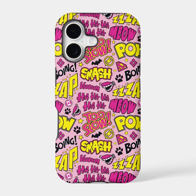 Chibi Comic Phrases and Logos Pattern Iphone Case (Back)