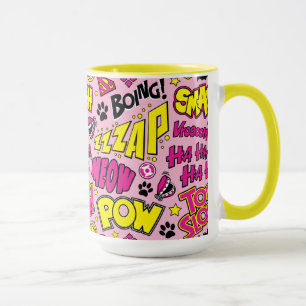 Chibi Comic Phrases and Logos Pattern Mug