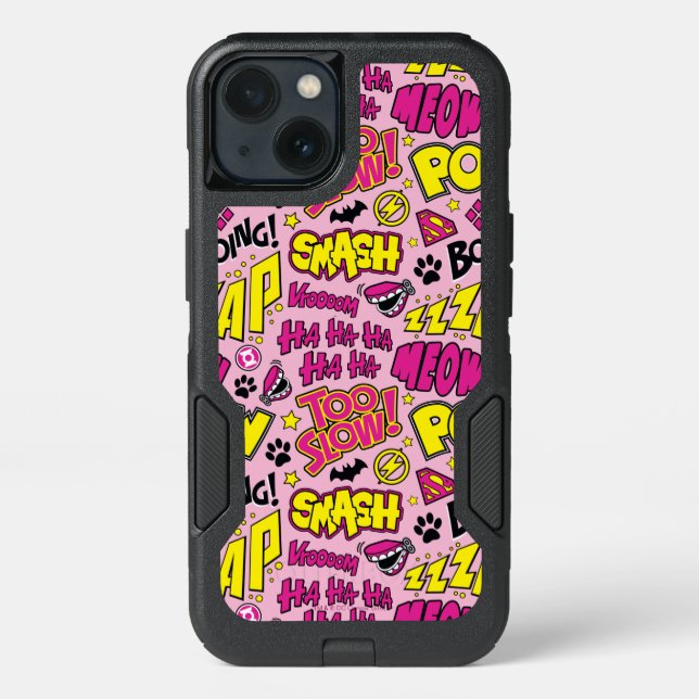 Chibi Comic Phrases and Logos Pattern Otterbox iPhone Case (Back)