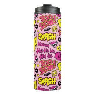 Chibi Comic Phrases and Logos Pattern Thermal Tumbler
