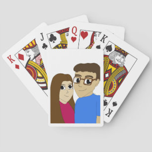 Chibi couple poker cards