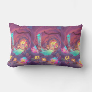 Chibi Crystal Cave Explorers – Colorful Lumbar Pillow