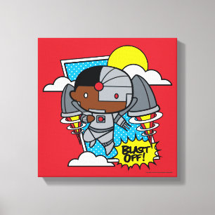 Chibi Cyborg Blast Off! Canvas Print