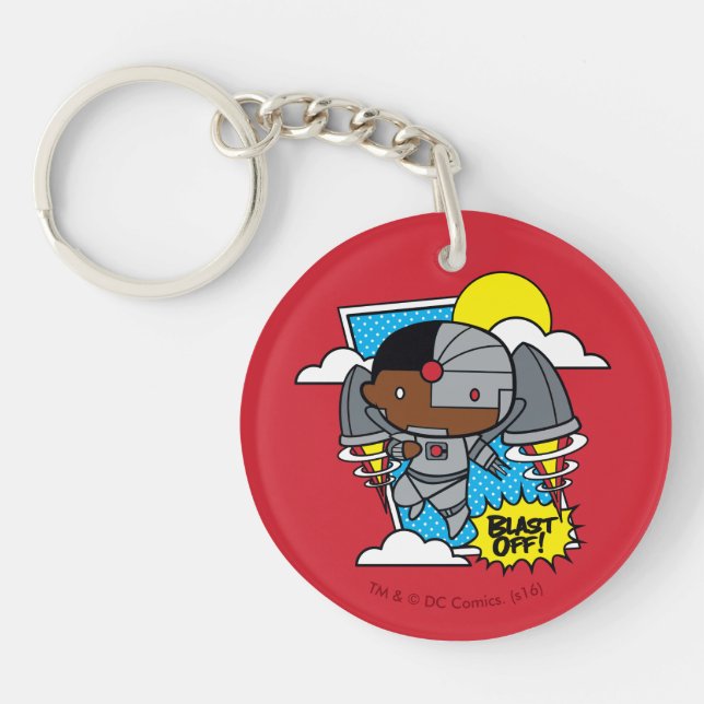 Chibi Cyborg Blast Off! Keychain (Front)