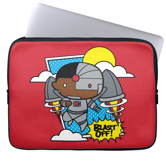 Chibi Cyborg Blast Off! Laptop Sleeve (Front)