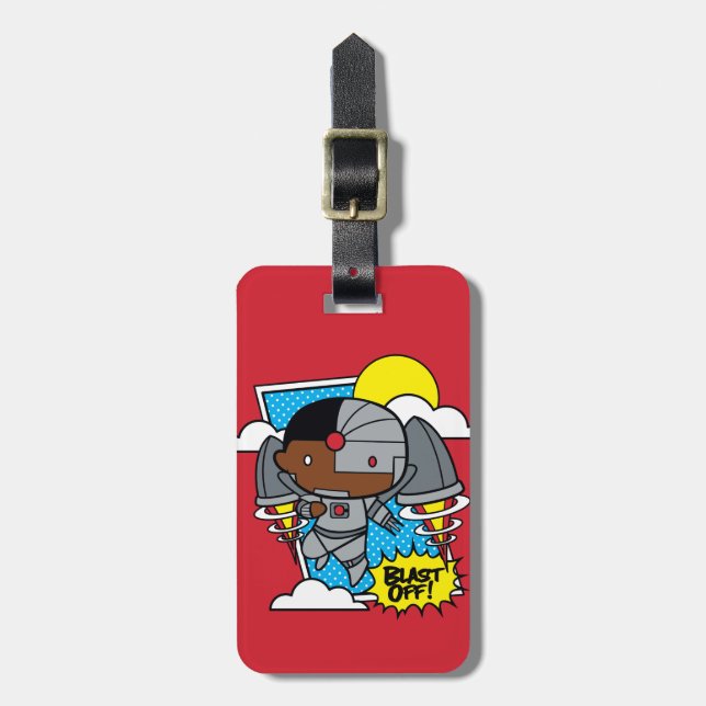 Chibi Cyborg Blast Off! Luggage Tag (Front Vertical)