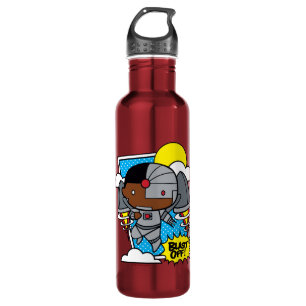 Chibi Cyborg Blast Off! Stainless Steel Water Bottle
