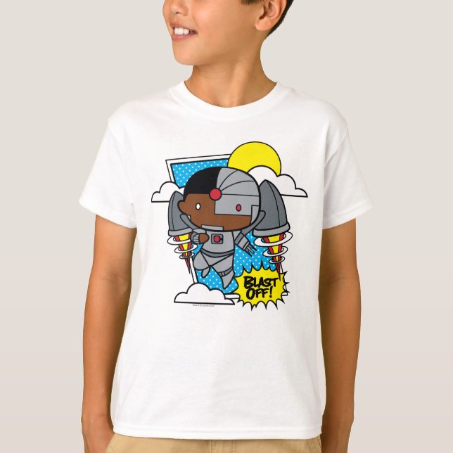 Chibi Cyborg Blast Off! T-Shirt (Front)