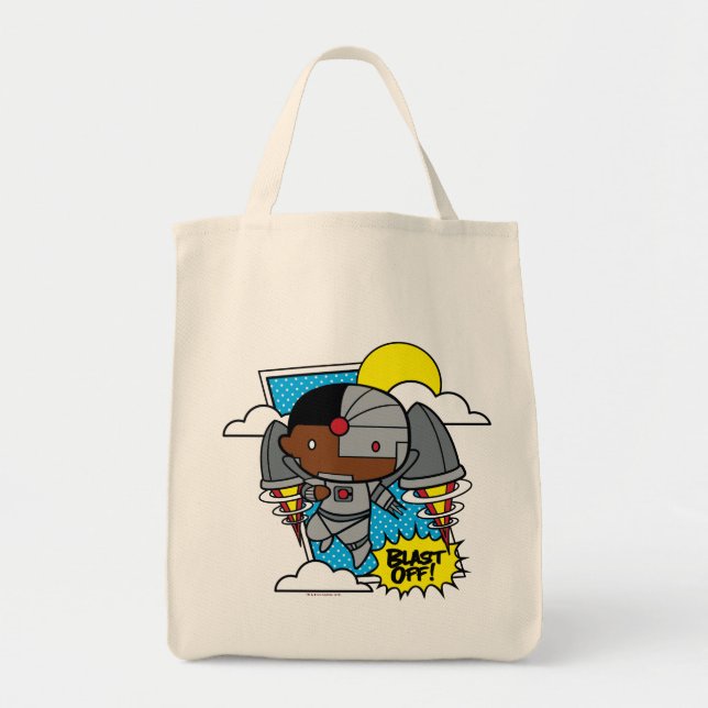 Chibi Cyborg Blast Off! Tote Bag (Front)