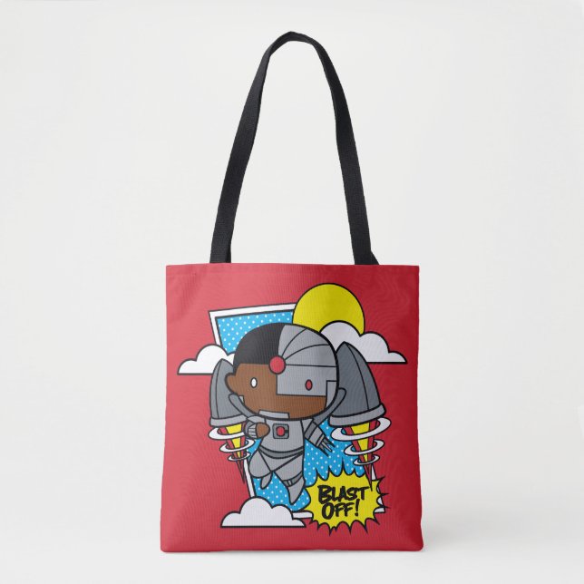 Chibi Cyborg Blast Off! Tote Bag (Front)