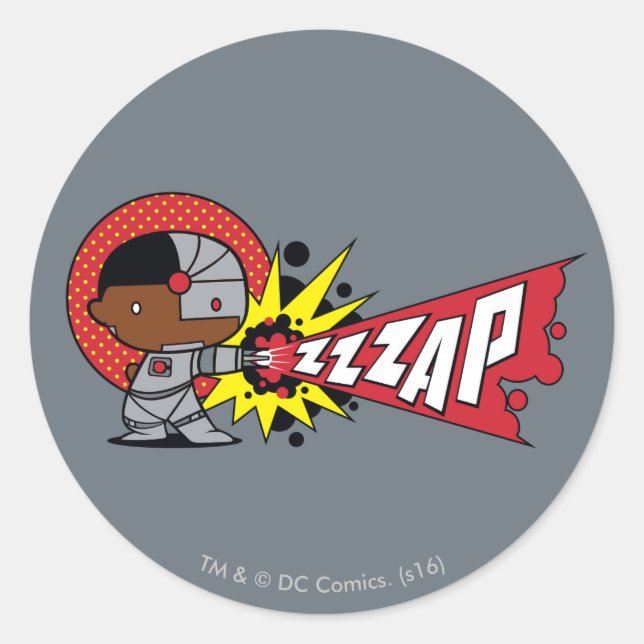 Chibi Cyborg's Cybernetic Cannon Classic Round Sticker (Front)