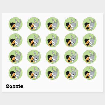 Chibi DAFFY DUCK™ & BUGS BUNNY™ Classic Round Sticker | Zazzle