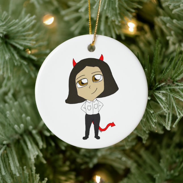 chibi devil girl ceramic ornament (Tree)