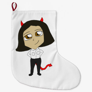 chibi devil girl large christmas stocking