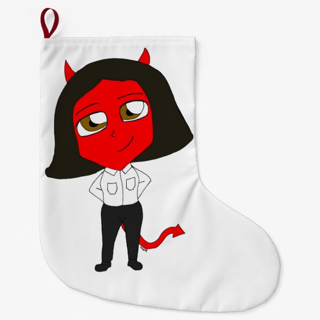 chibi devil girl large christmas stocking (Front)