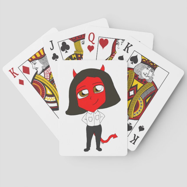 chibi devil girl poker cards (Back)