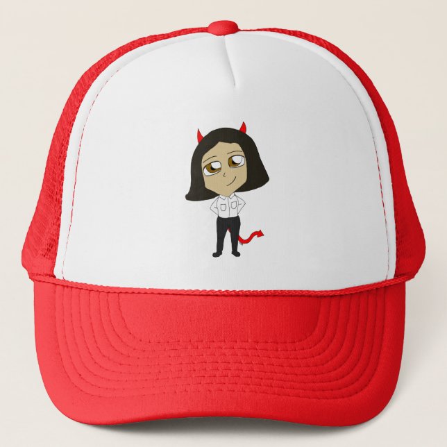 chibi devil girl trucker hat (Front)
