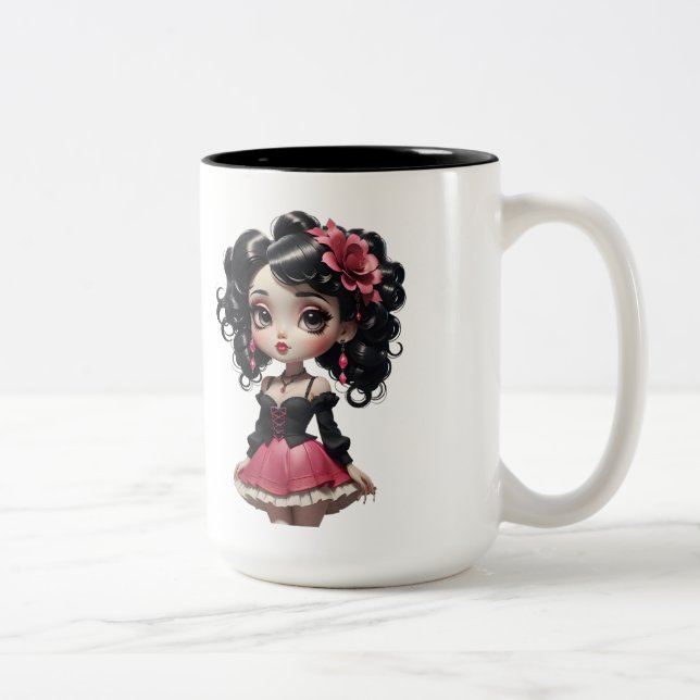 Chibi Doll 01 Two-Tone Coffee Mug (Right)