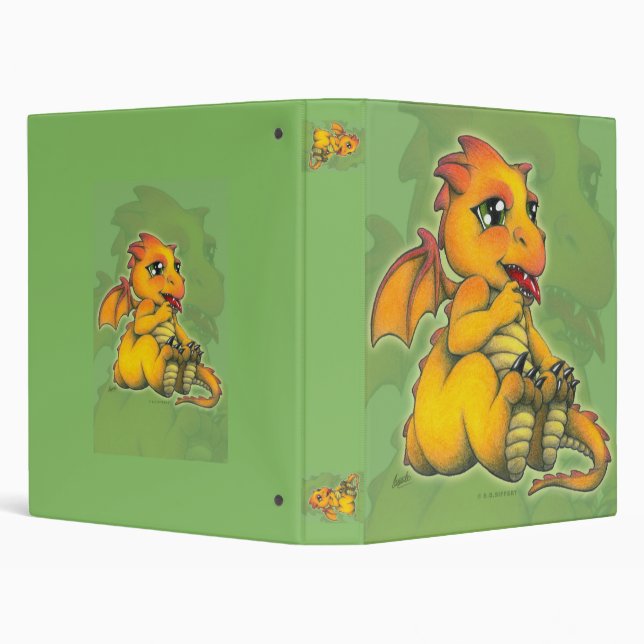 Chibi Dragon 3 Ring Binder (Background)