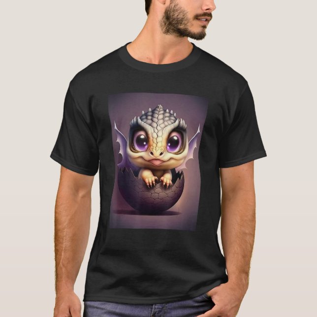 Chibi Dragon Baby Hatching From A Dragon Egg  Magi T-Shirt (Front)