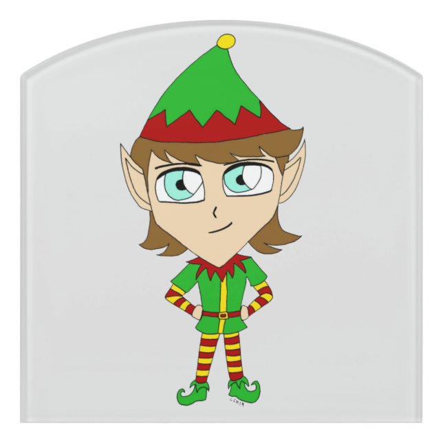 chibi elf   door sign (Contour Front)