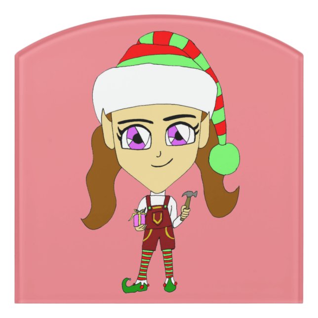 chibi elf     door sign (Contour Front)