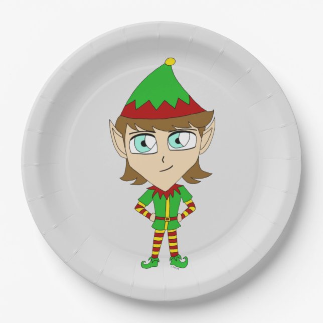chibi elf  paper plates (Front)
