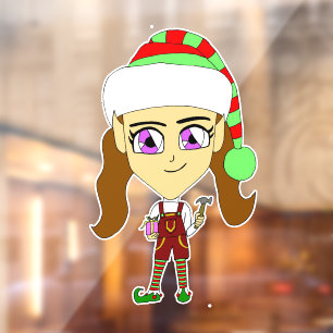 chibi elf window cling