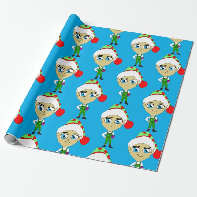 chibi elf  wrapping paper (Unrolled)