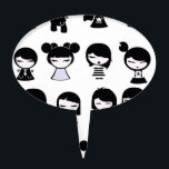 Chibi Emo Goth Cake Topper<br><div class="desc">Super cool Chibi emo characters</div>