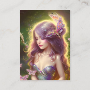 Chibi Fairy Girl with Stunning Long Hair Business Card