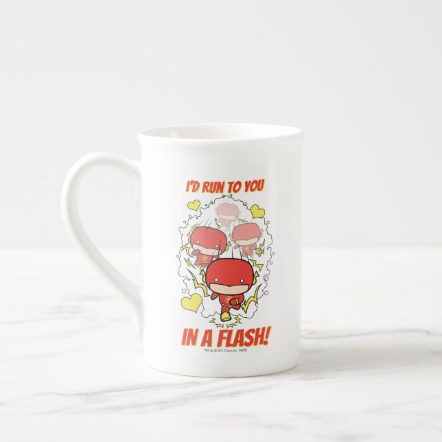 Chibi Flash - I'd Run To You In A Flash Valentine Bone China Mug (Left)
