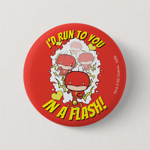 Chibi Flash - I'd Run To You In A Flash Valentine Button