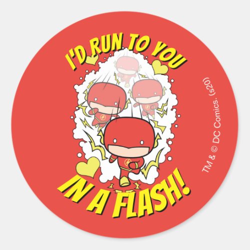 Chibi Flash _ Id Run To You In A Flash Valentine Classic Round Sticker