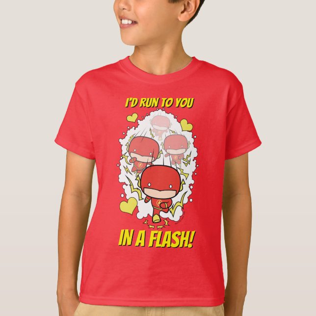 Chibi Flash - I'd Run To You In A Flash Valentine T-Shirt (Front)