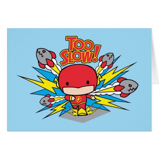Chibi Flash Outrunning Rockets Cards (Front Horizontal)