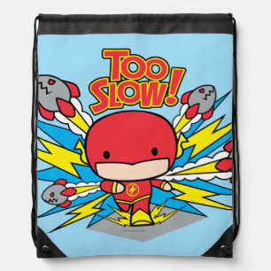Chibi Flash Outrunning Rockets Drawstring Bag