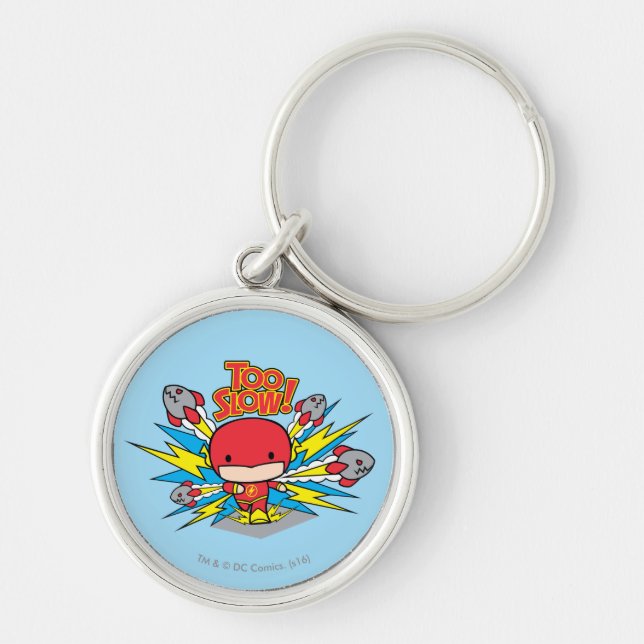 Chibi Flash Outrunning Rockets Keychain (Front)