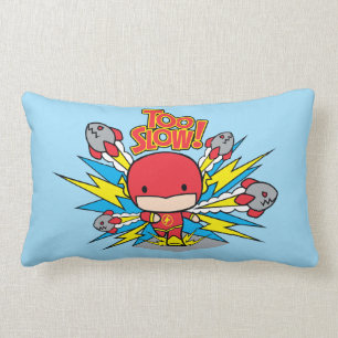 Chibi Flash Outrunning Rockets Lumbar Pillow