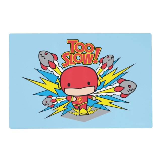Chibi Flash Outrunning Rockets Placemat (Front)