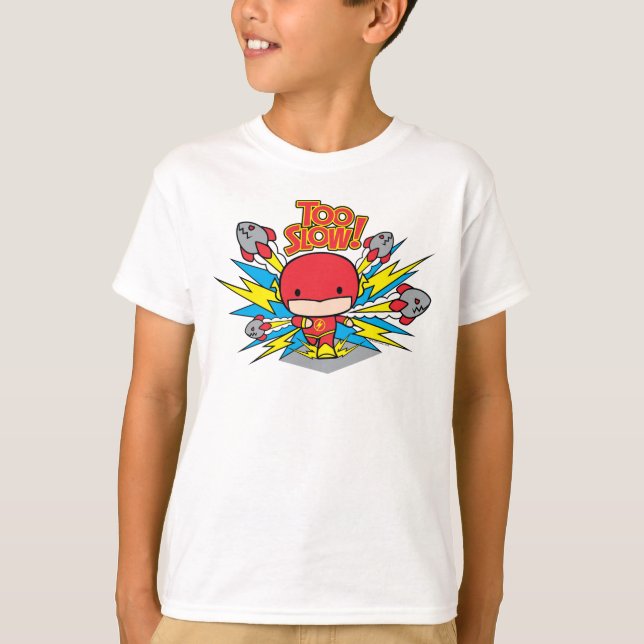 Chibi Flash Outrunning Rockets T-Shirt (Front)
