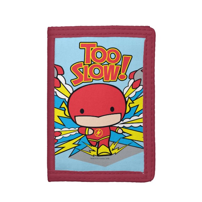 Chibi Flash Outrunning Rockets Trifold Wallet (Front Vertical)