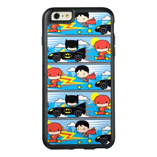 Chibi Flash, Superman, and Batman Racing Pattern OtterBox iPhone 6/6s Plus Case