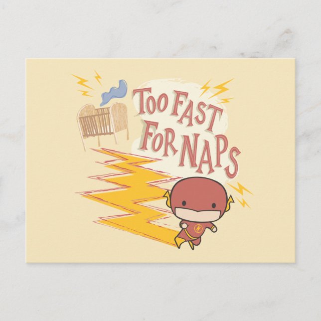 Chibi Flash | Too Fast For Naps Postcard (Front)