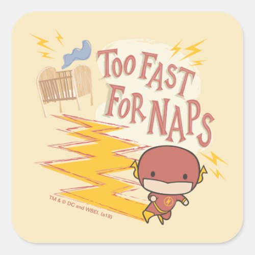 Chibi Flash  Too Fast For Naps Square Sticker