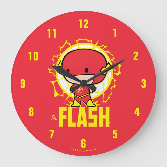 Chibi Flash With Electricity Large Clock (Front)
