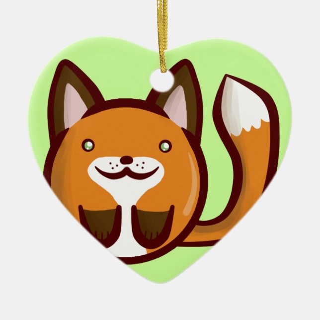 Chibi Fox Ceramic Ornament (Front)