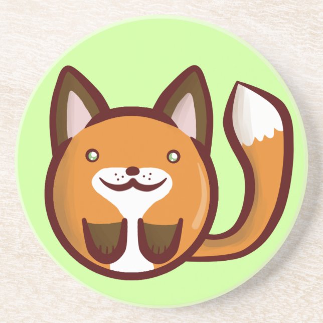 Chibi Fox Drink Coaster (Front)