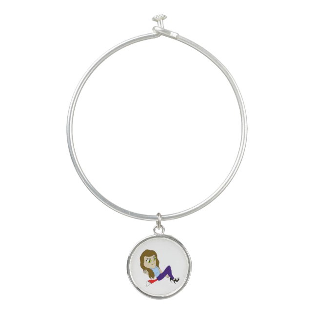 chibi foxy girl  bangle bracelet (Front)
