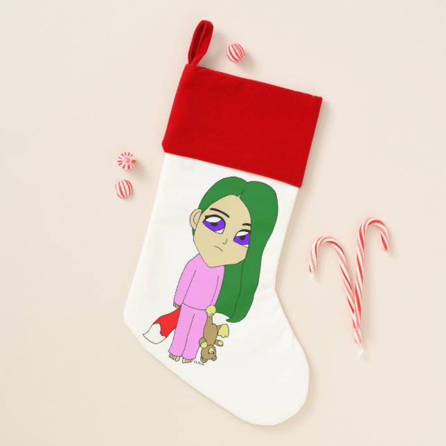 chibi foxy girl christmas stocking (Front)